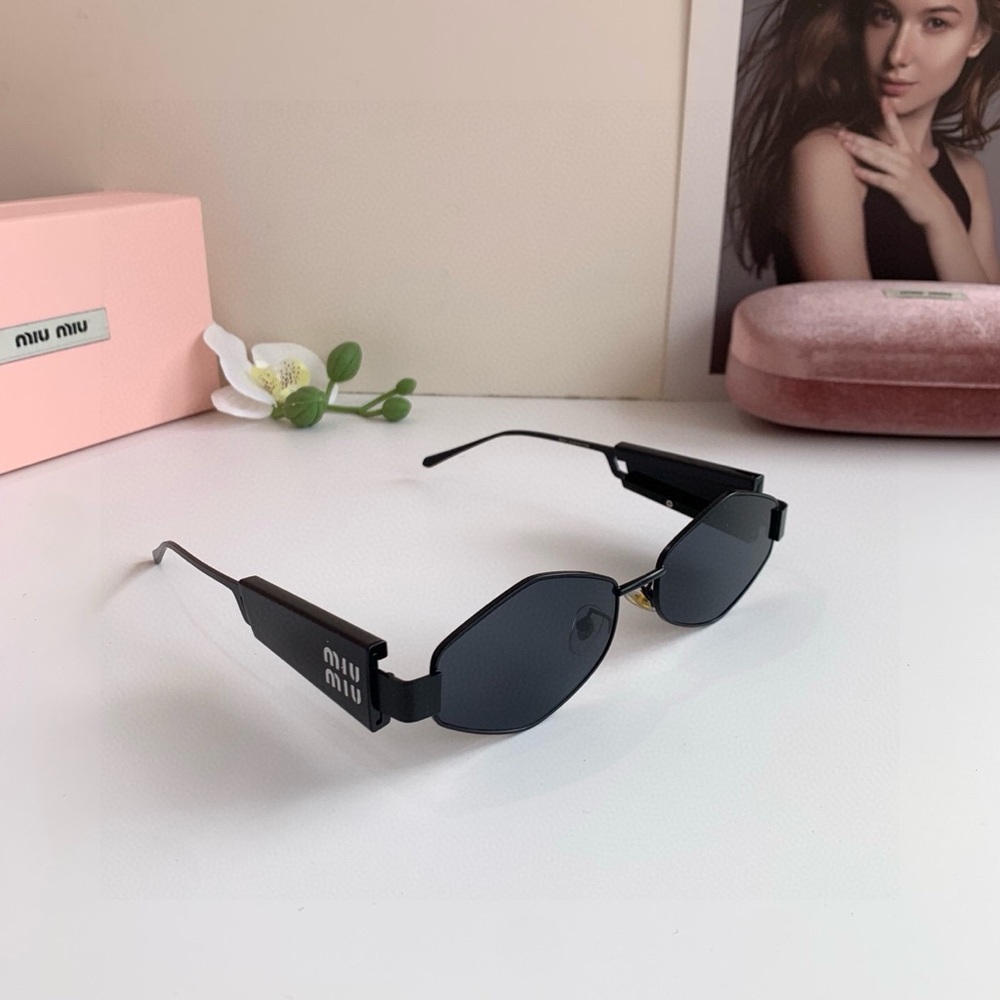 Miu Miu Black Geometric Sunglasses
